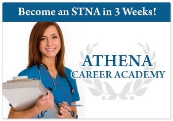Become a STNA (State Tested Nursing Assistant) in Toledo at Athena Career Academy!